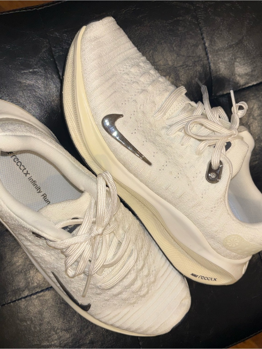 Nike Women's White Knit Running Shoes ReactX Infinity